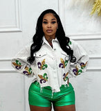 Fluer de Lis patch jacket Glamherup Beautique