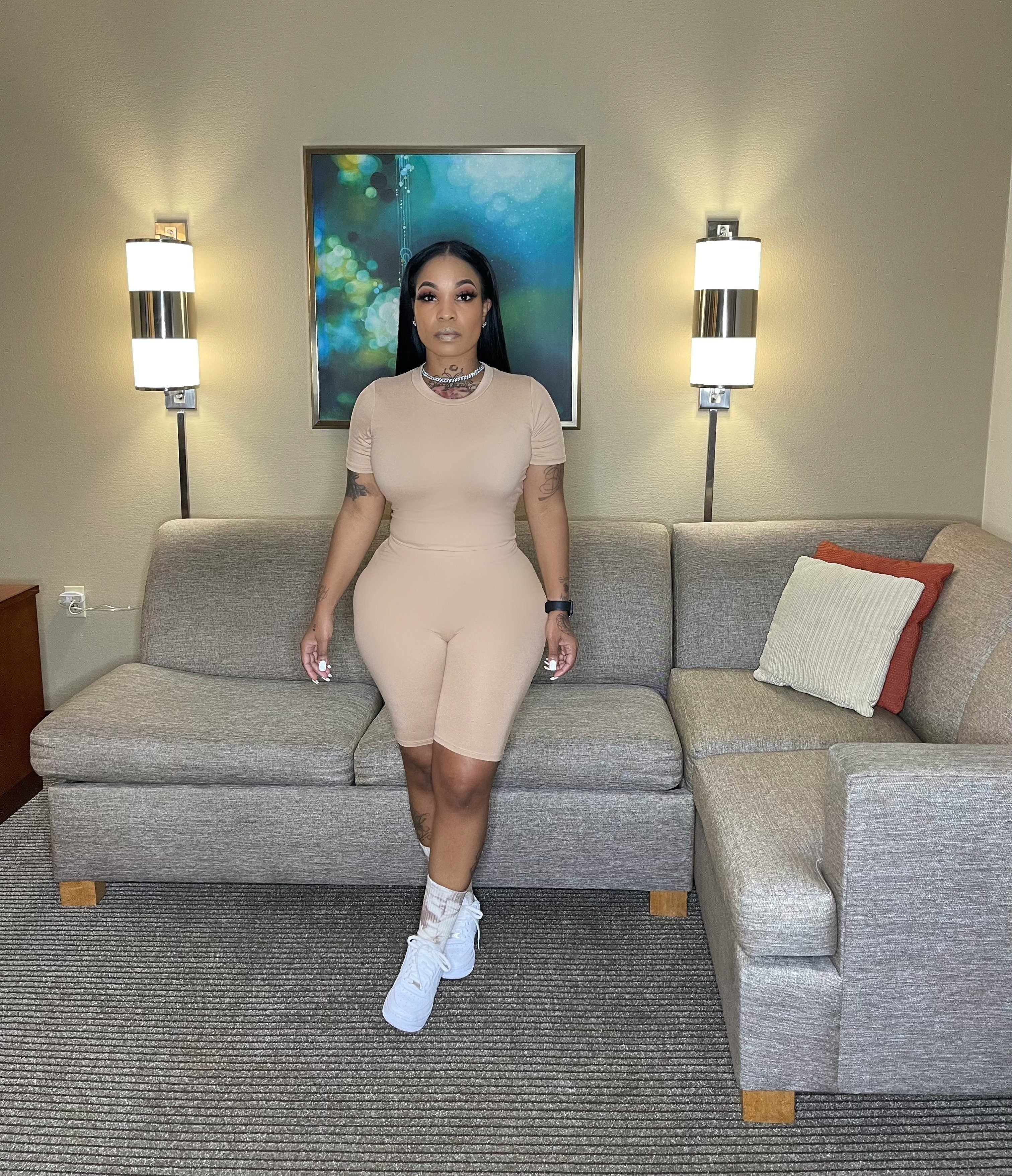 Basic biker set tan Glamherup Beautique