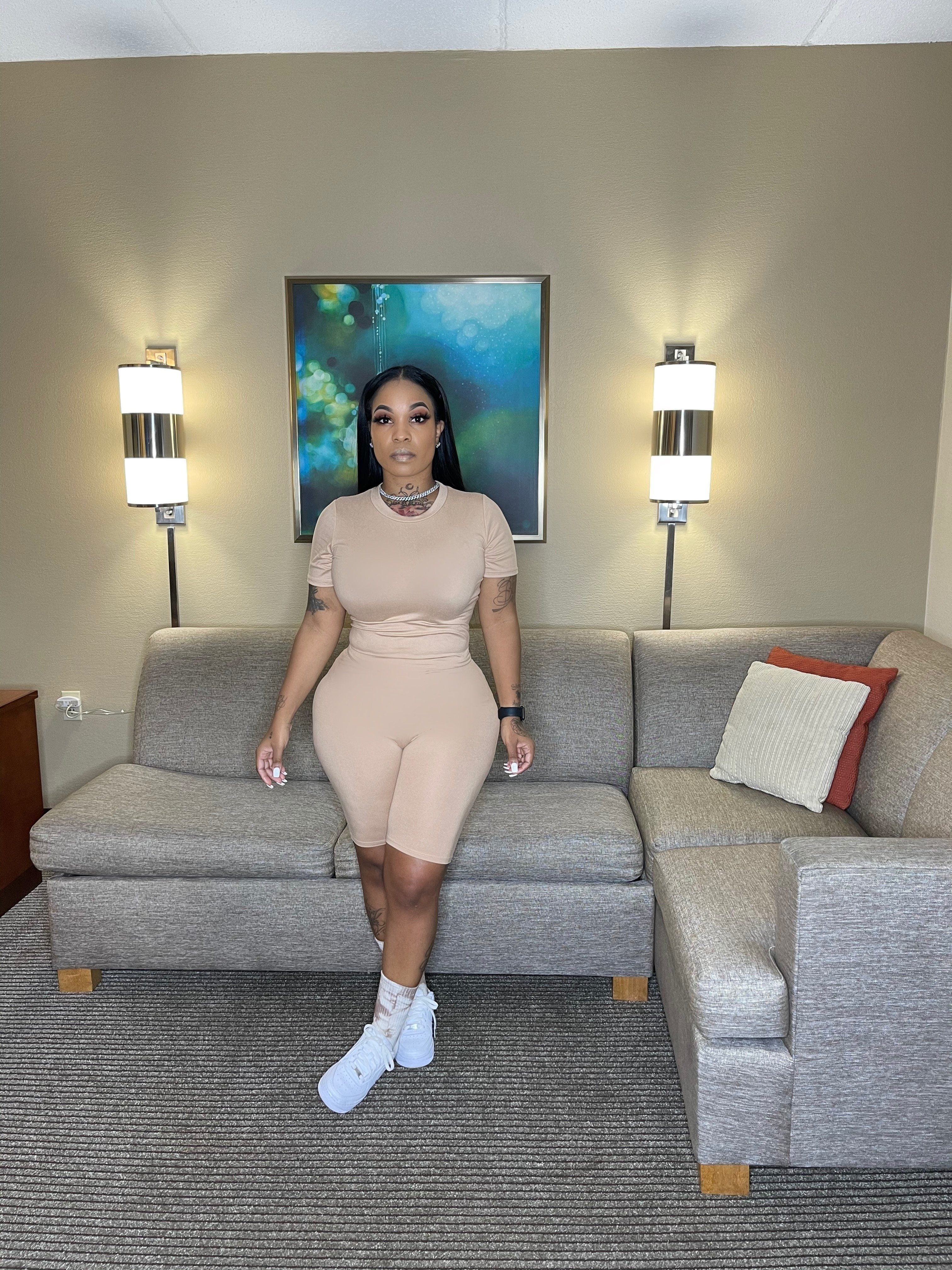 Basic biker set tan Glamherup Beautique