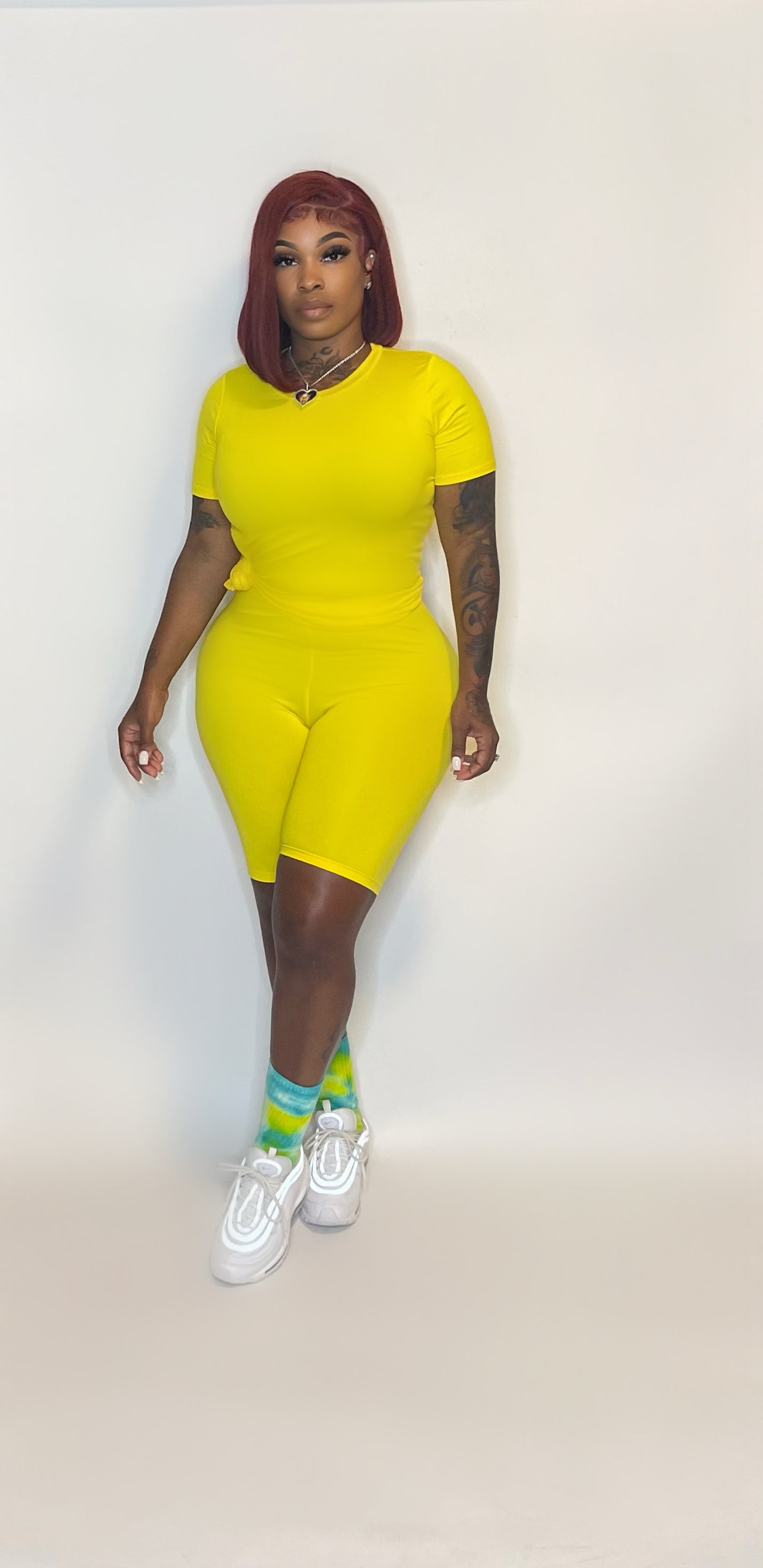 Biker short set Glamherup Beautique Yellow Small