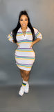 Mardi Gras infinity stripes dress