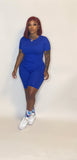 Biker short set Glamherup Beautique Royal blue Small