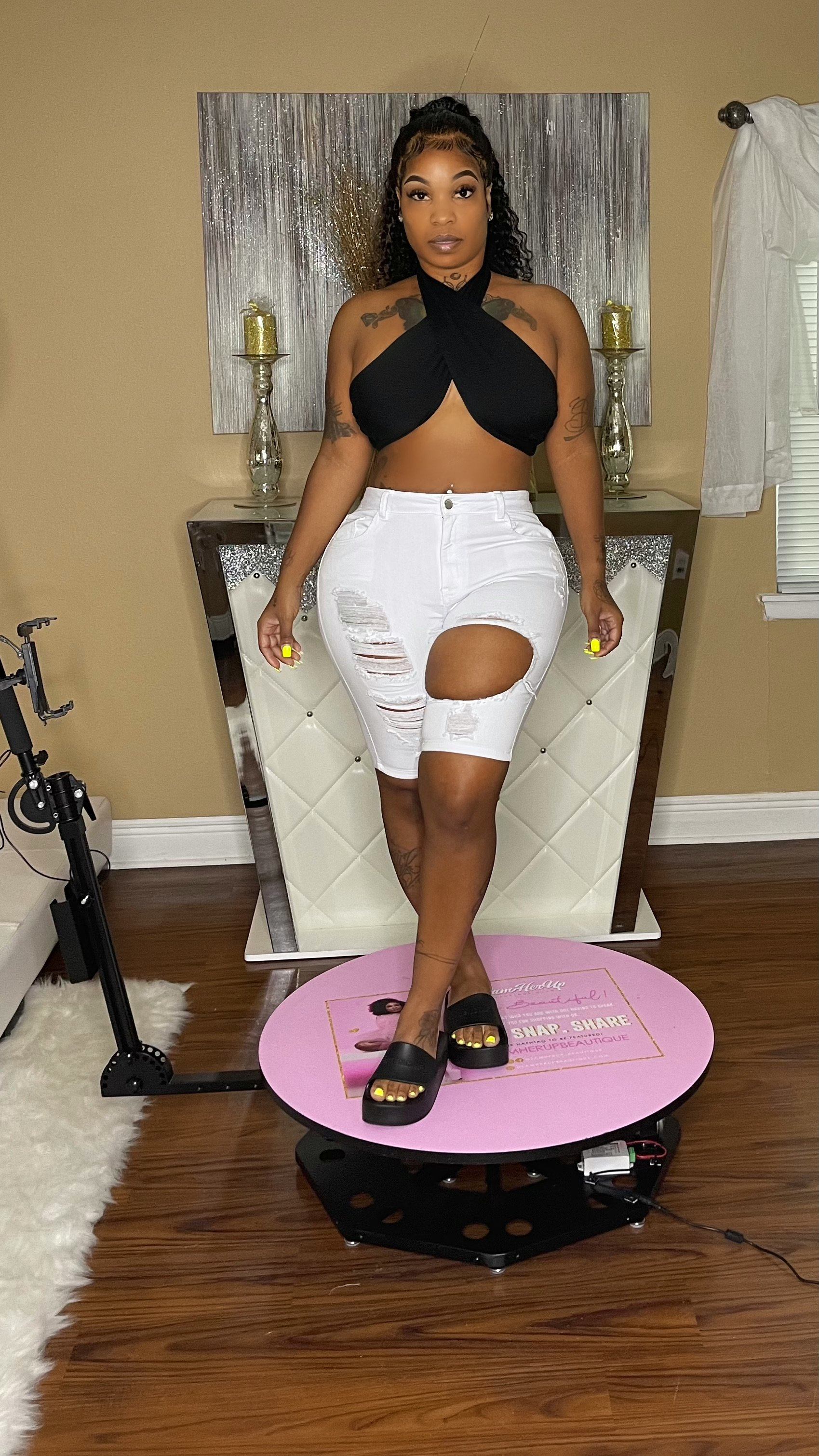 Distressed Bermuda (top sold separately) Glamherup Beautique White Small