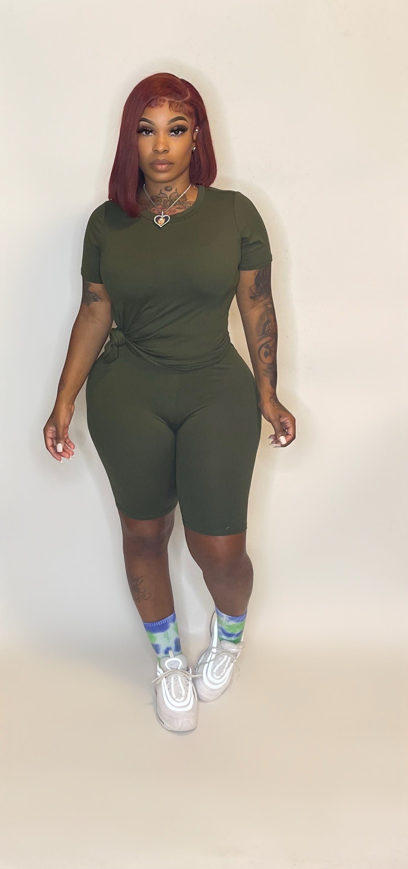 Biker short set Glamherup Beautique Olive Small