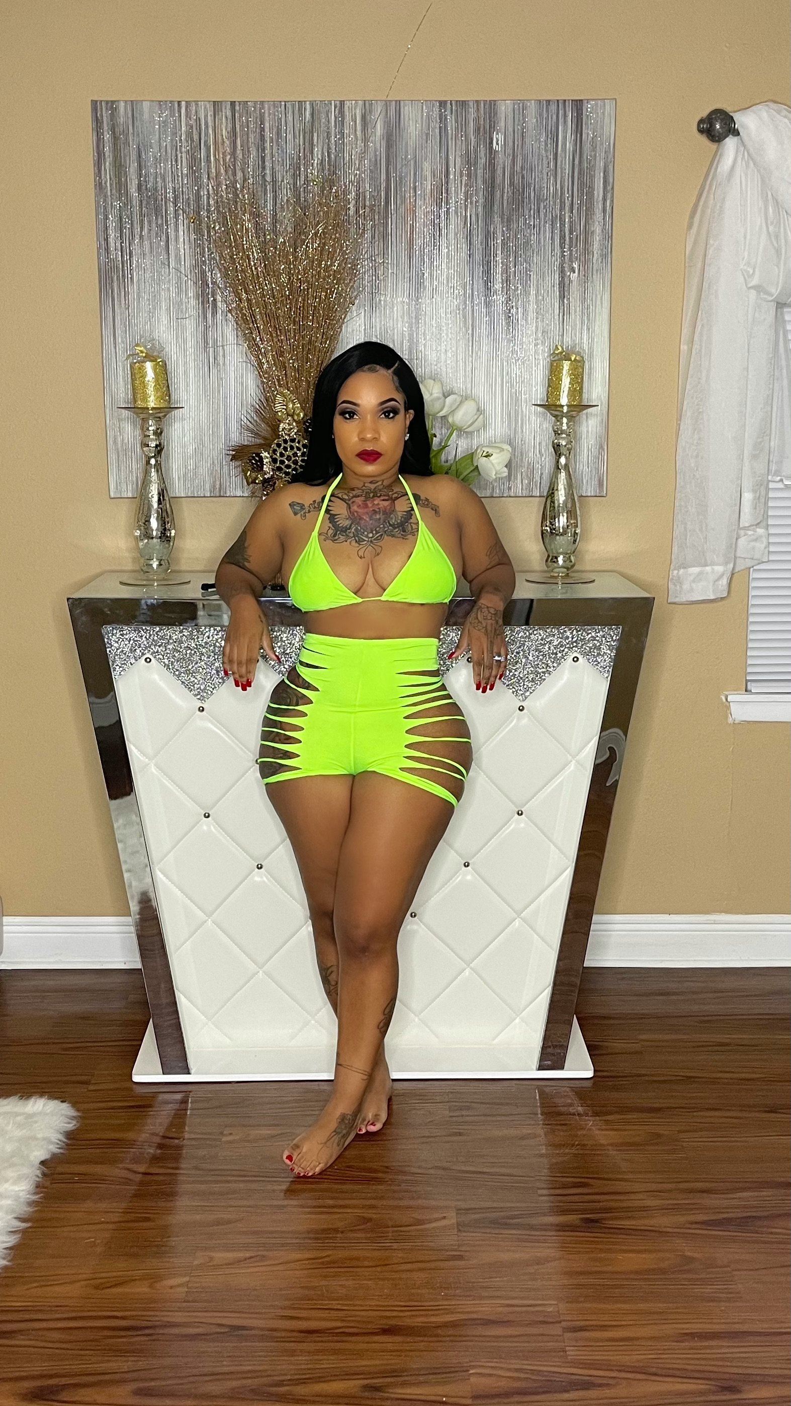 Fluorescent swim set green Glamherup Beautique
