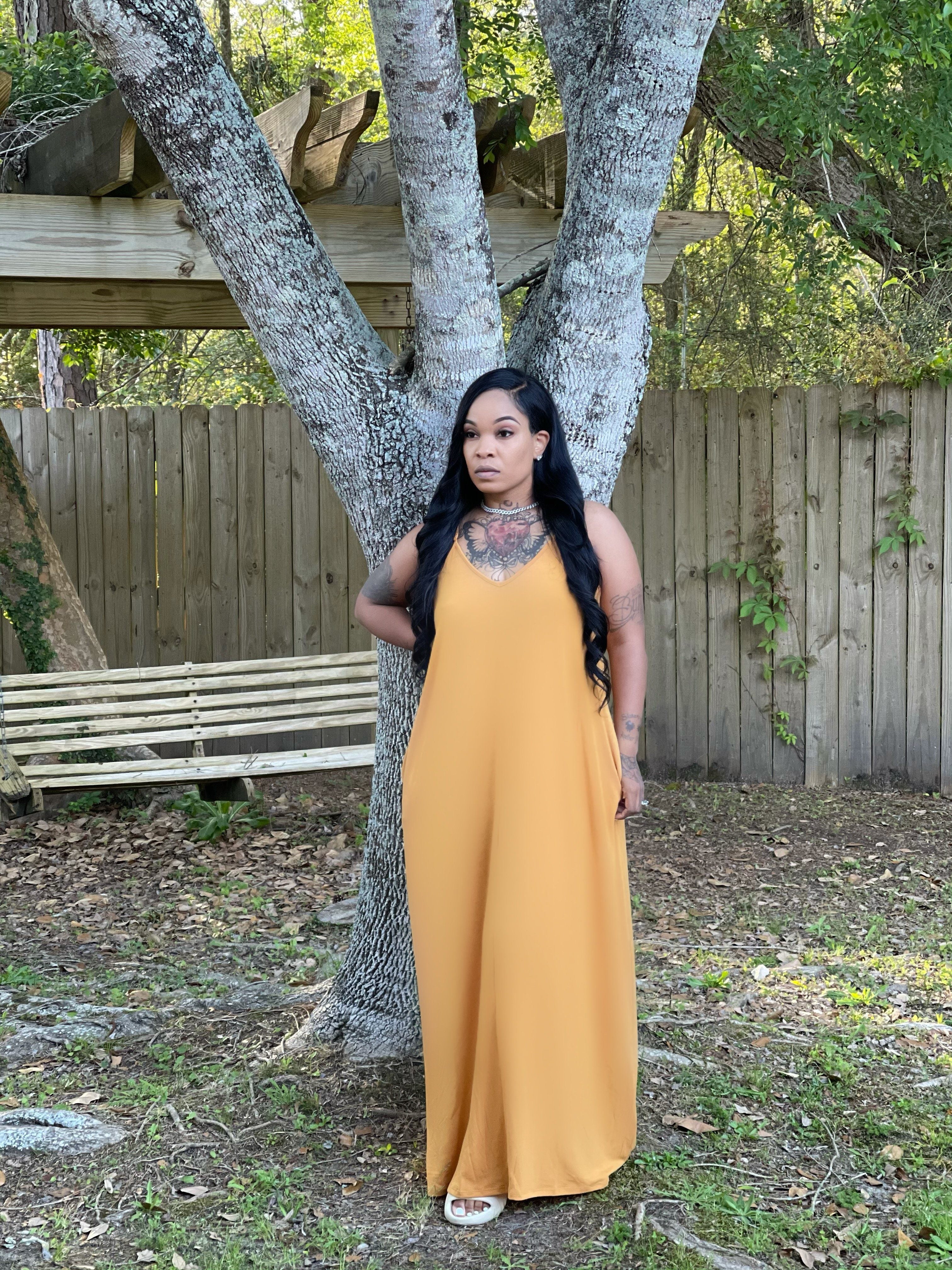 Simplest dress mustard Glamherup Beautique