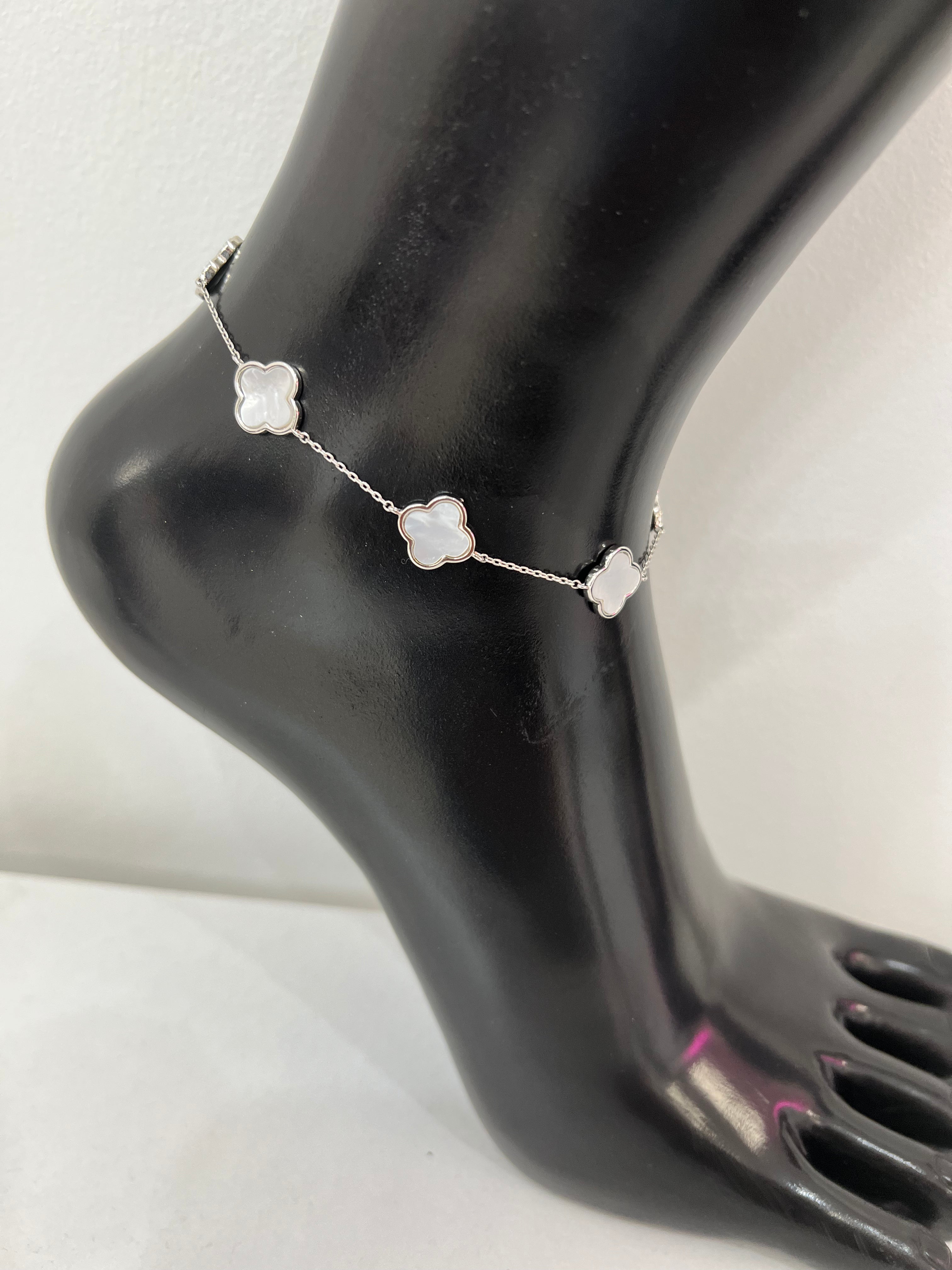 Clover charm anklet Glamherup Beautique Silver/sliver