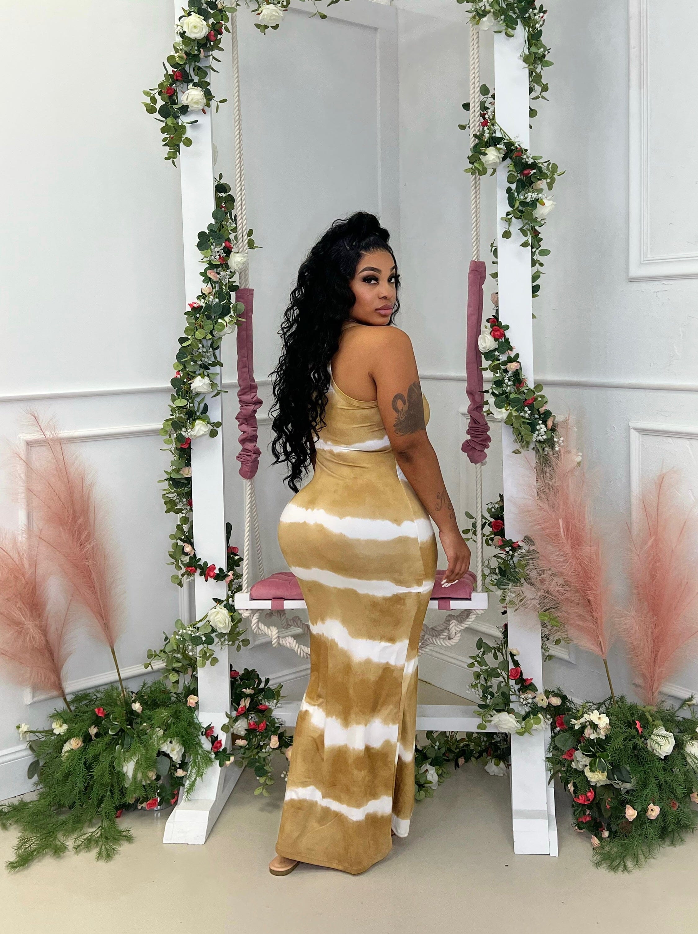 Fruit kiss maxi Glamherup Beautique Khaki/white Small