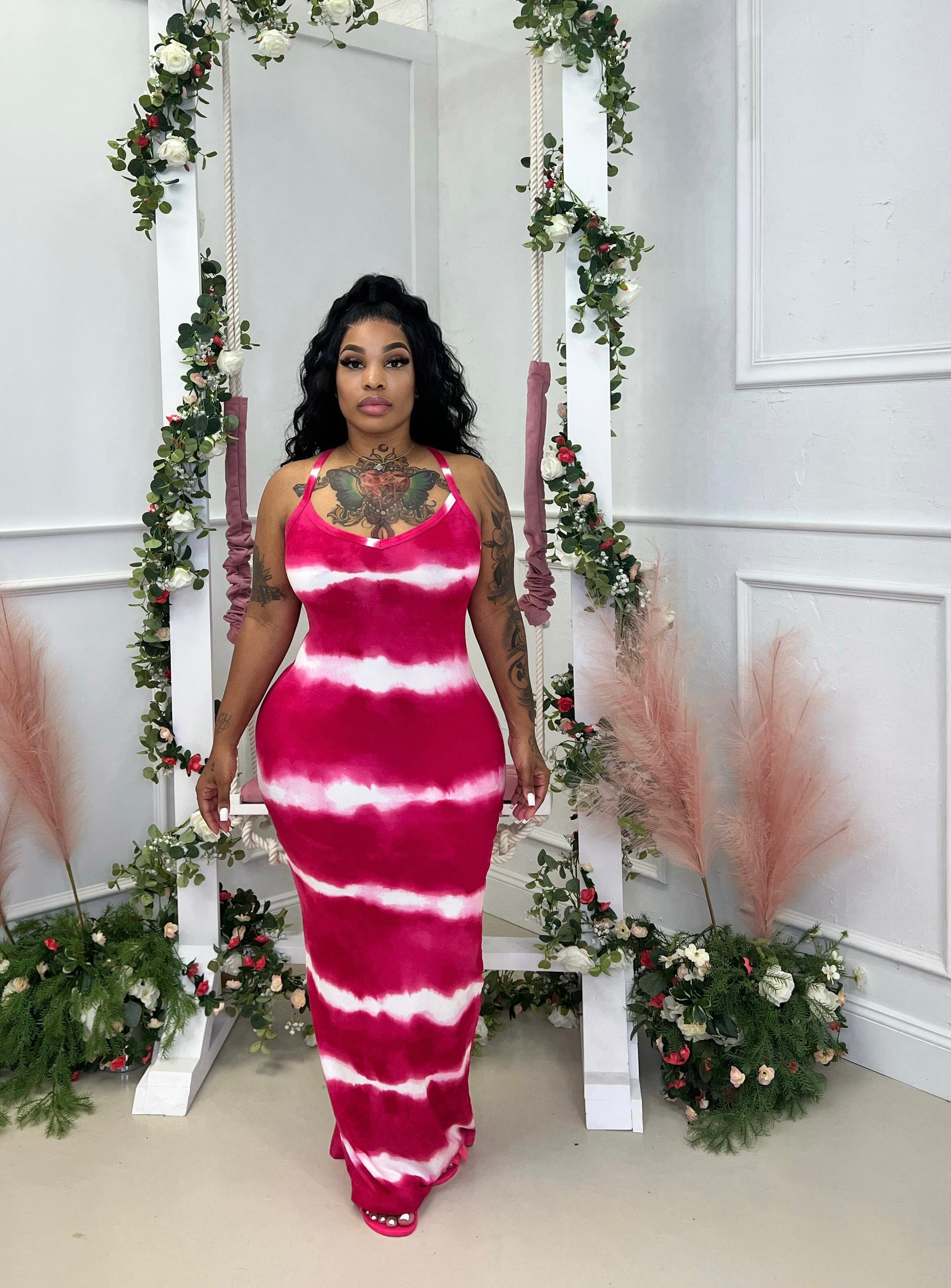 Fruit kiss maxi Glamherup Beautique Fuchsia/white Small