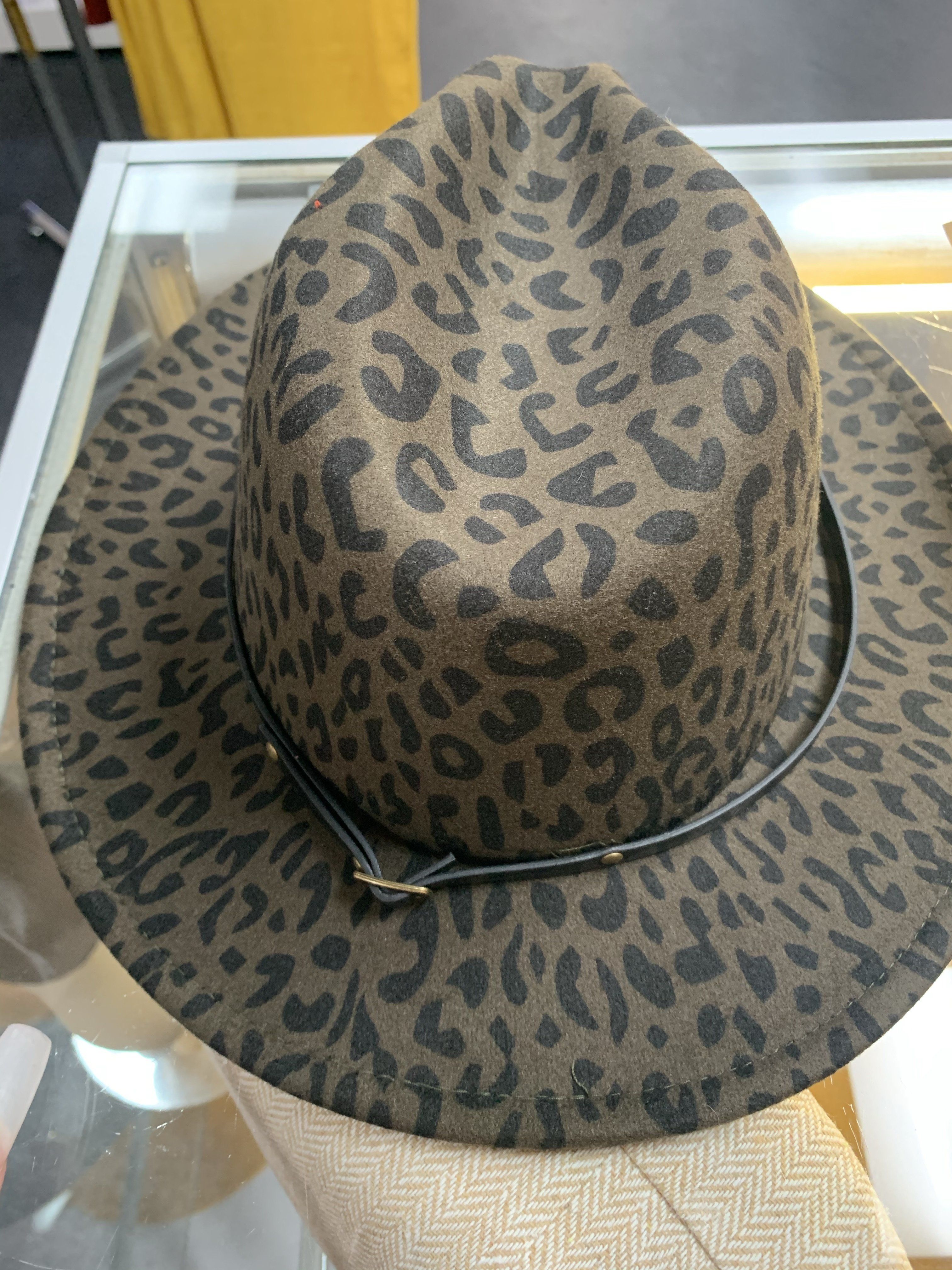 Fedora hat Glamherup Beautique Cheetah print olive