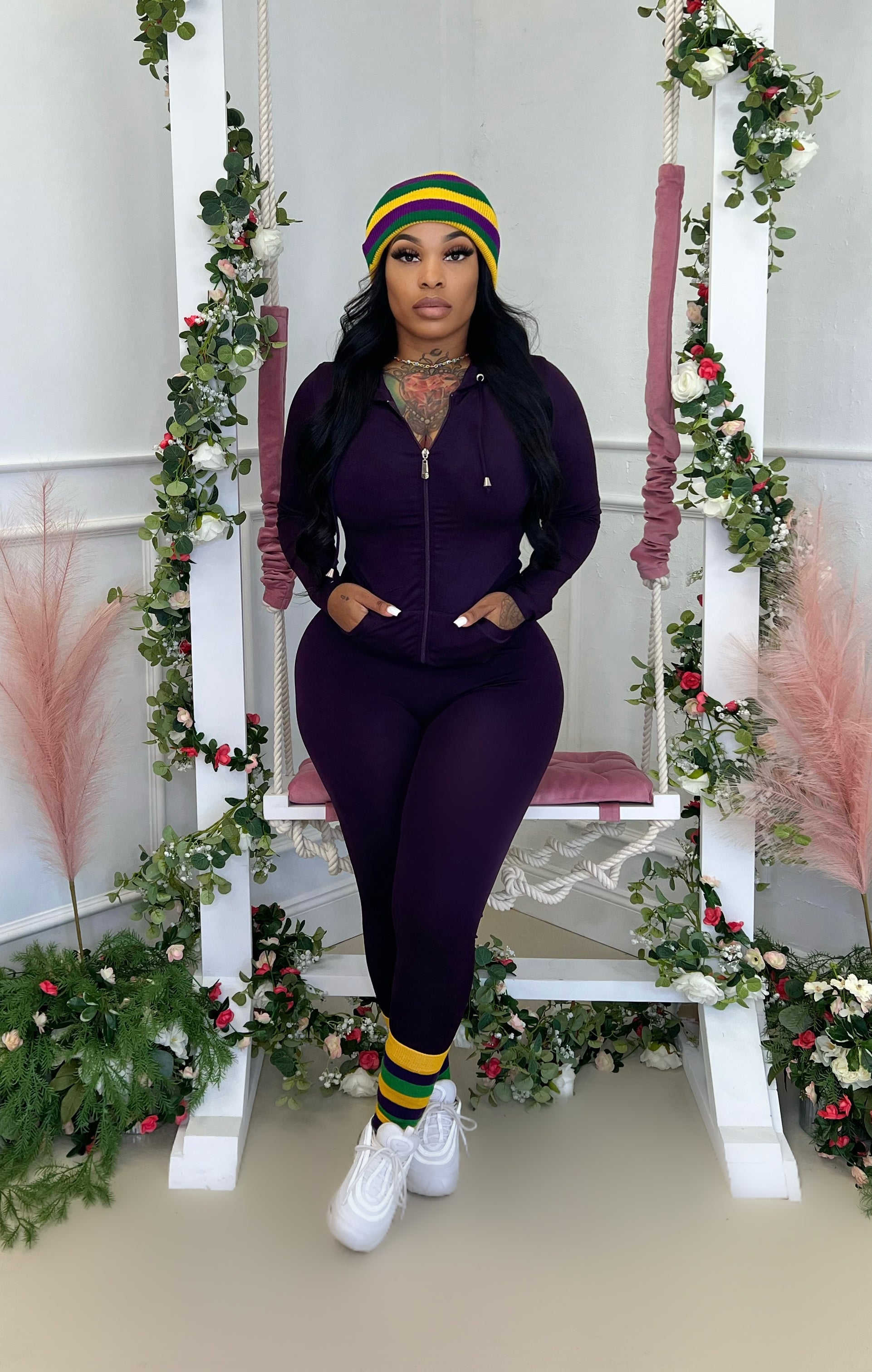 Mardi Gras Rugby sock Glamherup Beautique