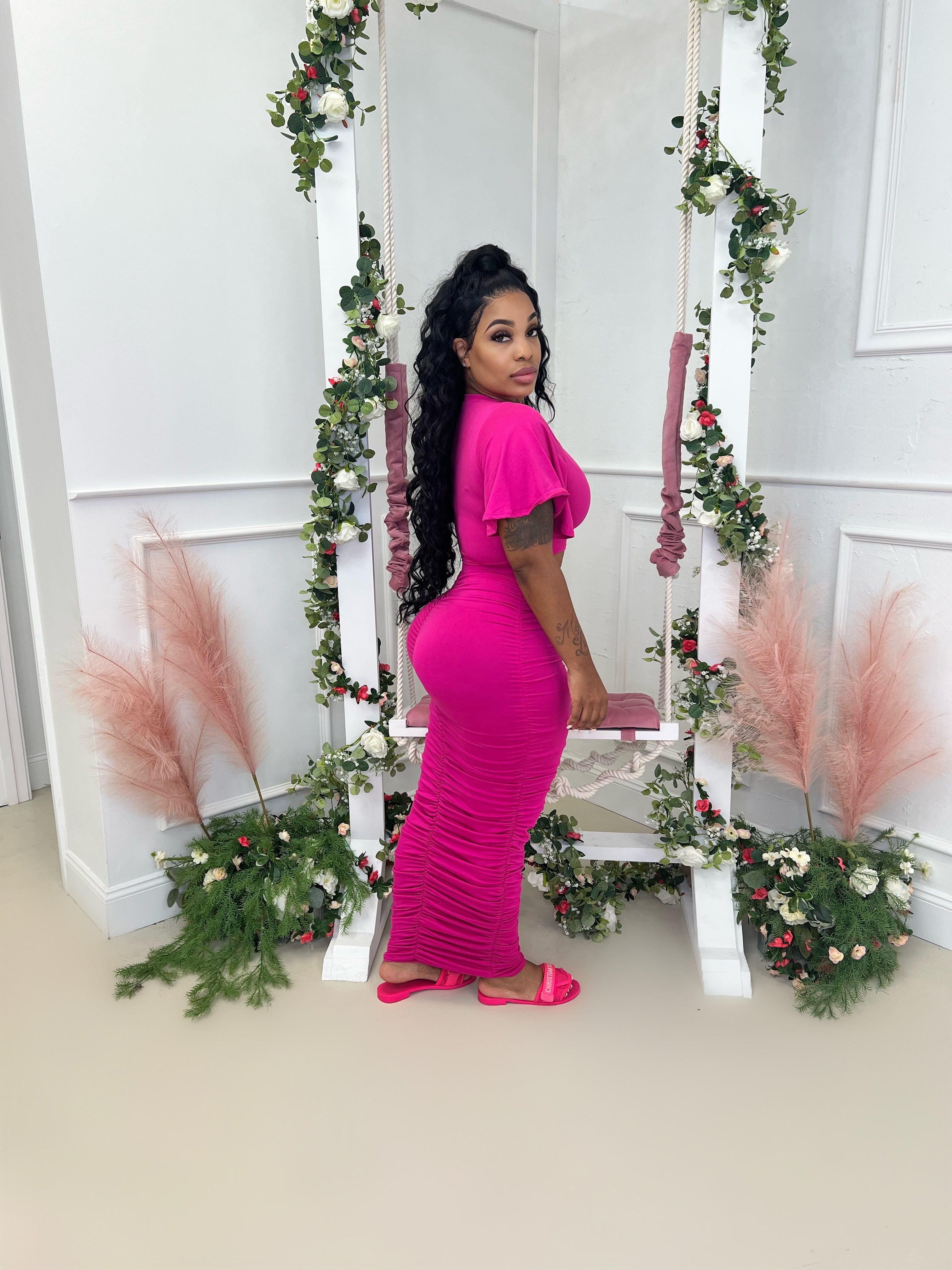 Crop top ruched skirt set Glamherup Beautique