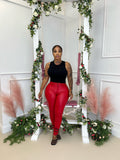 Red Leather pants Glamherup Beautique
