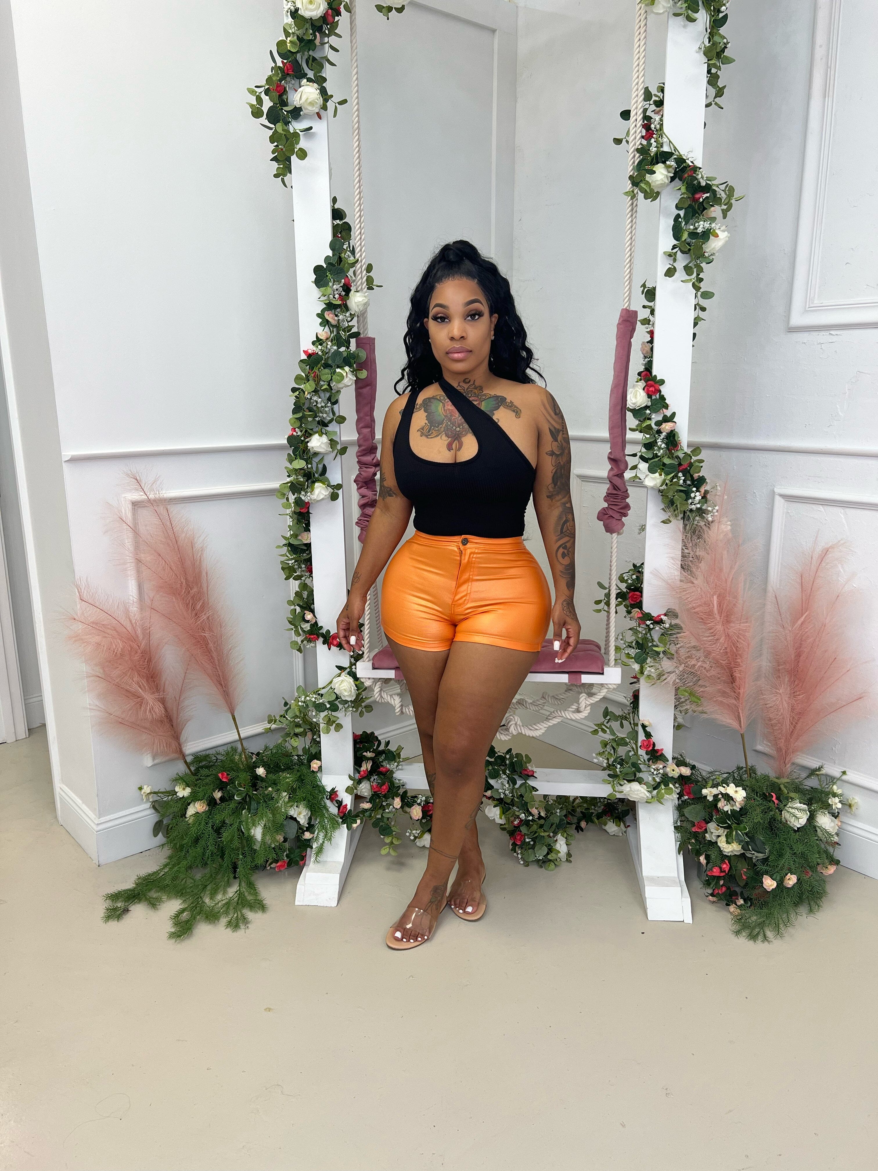 Candy coated high shorts Glamherup Beautique Orange Small