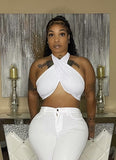 Criss Cross crop top Glamherup Beautique White Small