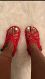 Rope sandal red