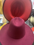 2 toned fedora hats Glamherup Beautique Wine/red 