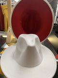 2 toned fedora hats Glamherup Beautique White/red 