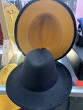 2 toned fedora hats Glamherup Beautique Black/yellow 