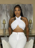 Criss Cross crop top Glamherup Beautique White Small 